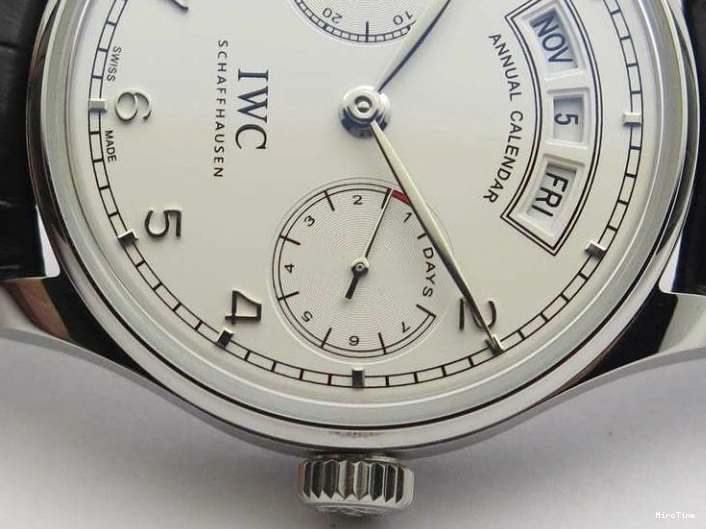 MIROTIME 0421 SportInspired Portuguese Real PR Real Annual Calendar IW503501 YLF 1:1 Best Edition White Dial On Leather Strap A 7241